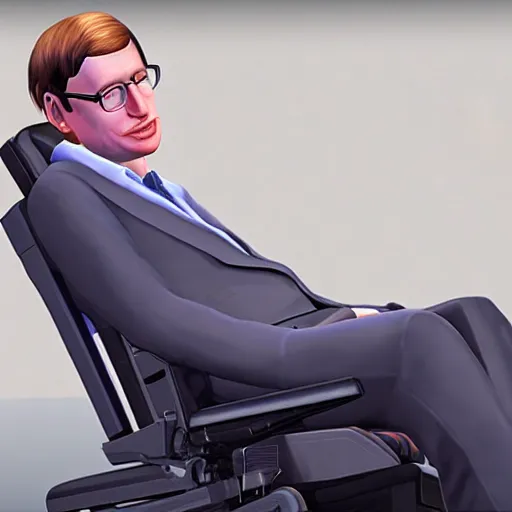 Prompt: stephen hawking in sims 4, gameplay footage