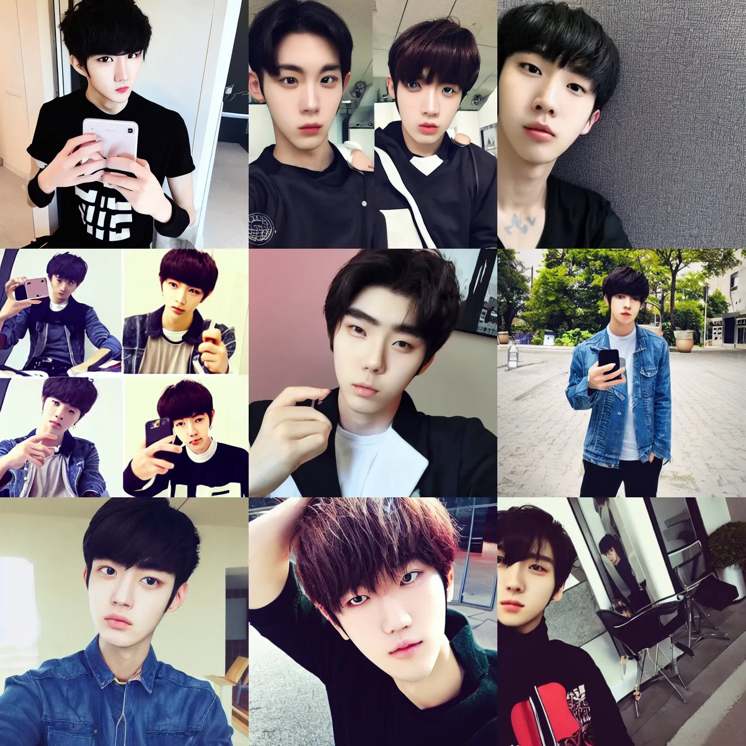 Prompt: male ulzzang, selfie for instagram