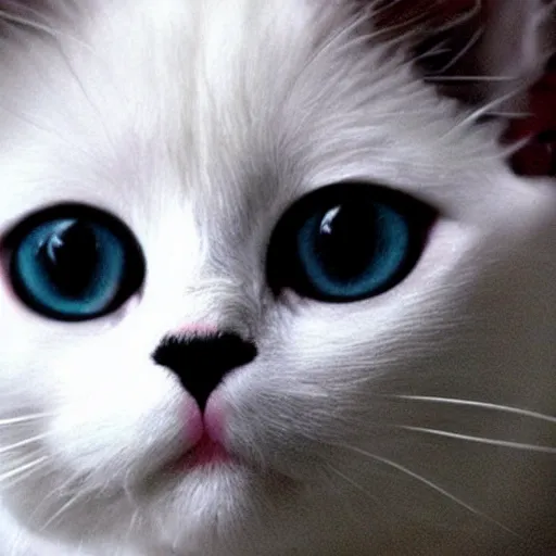 Prompt: an [ [ [ [ calicooooooo ] ] ] ] white black kitty front view blinking : : 1