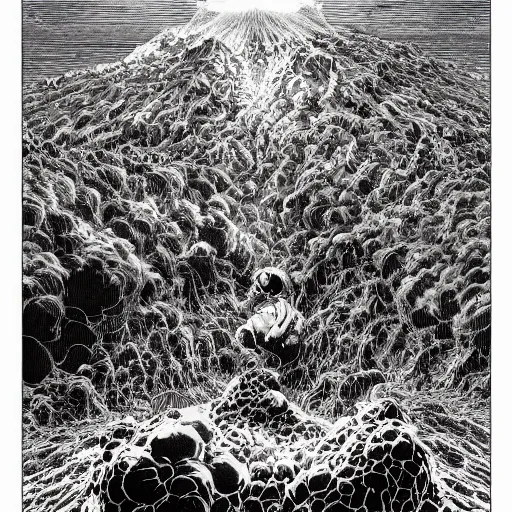 Image similar to apocalypse apocalyptic nuclear explosions god deity judgement day the end revelation of death angels horror art godmachine victo ngai hyperrealism photo - realistic gustave dore and dzo godmachine victo ngai yoji shinkawa apophasis shintaro kago apophasis hyperrealism