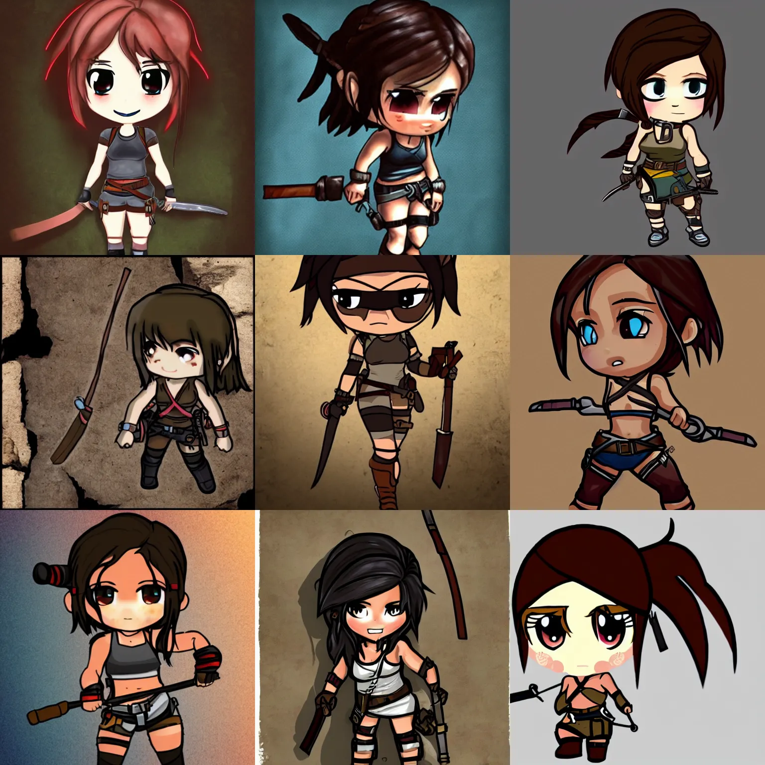 Prompt: little chibi tomb raider