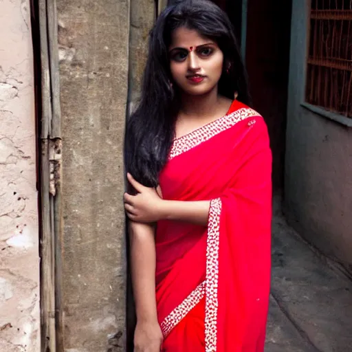 a hot girl in a saree red light district Stable Diffusion