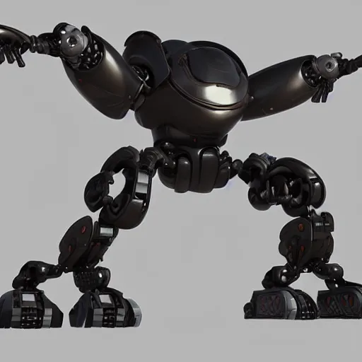 Image similar to hard surface, robotic platform, based on realistic low poly convex shape, 6 claws, symmetric, unreal engine