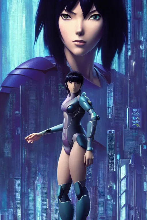 Image similar to weta disney pixar movie still portrait photo of ghost in the shell anime : : as motoko kusanagi by pixar : : by ilya kuvshinov, rossdraws, artgerm, maxim cover, octane render, 3 d, volumetric lighting, anti aliasing, raytracing : :