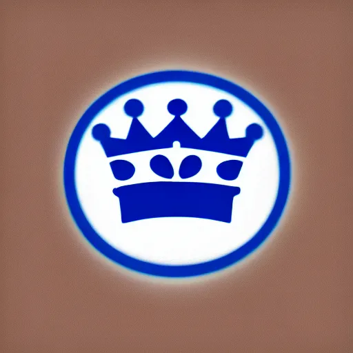 Prompt: talk show with blue crown logo , 4k , HD , photograph