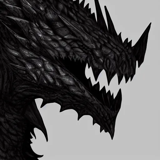 Prompt: HD digital art close-up bust of an anthropomorphic dragon made of shadow and darkness, black scales, fading into fog, high quality, artstation, Furaffinity, deviantart