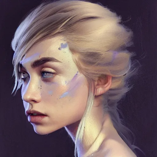 Prompt: side portrait of imogen poots, deathknight, organic painting, matte painting, bold shapes, hard edges, aesthetic octane render, trending on artstation, by greg manchess, huang guangjian, gil elvgren, sachin teng, greg rutkowski, jesper ejsing, rhads, ilya kuvshinov, cushart krenz