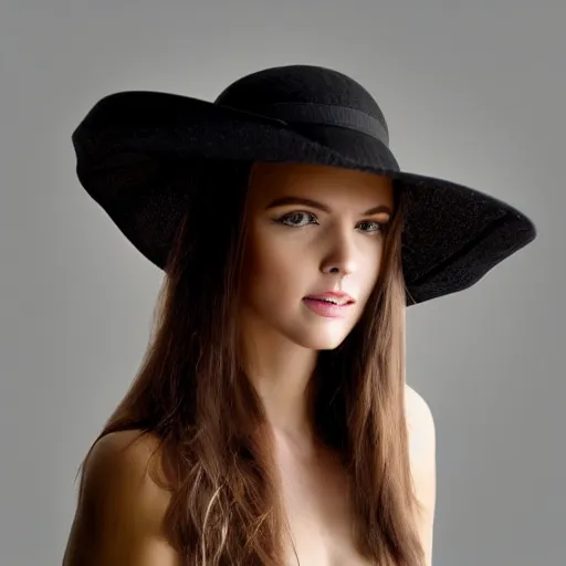 Image similar to beautiful woman with hat