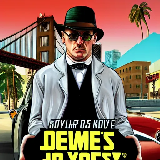 Image similar to James Joyce GTA V cover art