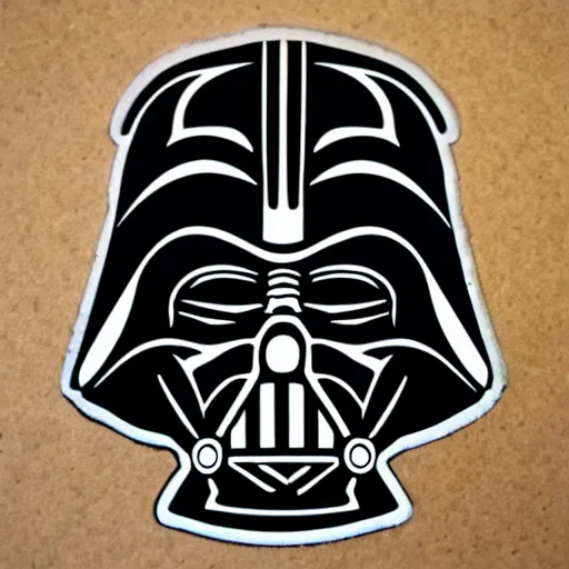 Image similar to symmetrical die cut sticker, darth vader