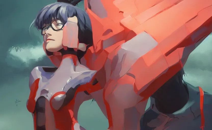 Image similar to A painting of Rei from Evangelion trending on artstation in the style of Greg Rutkowski