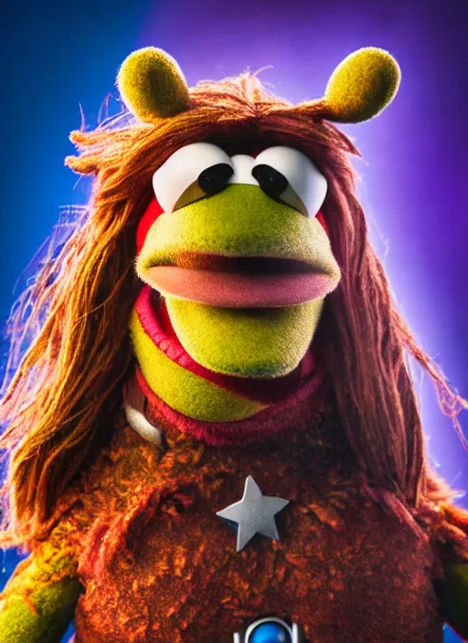 Image similar to studio portrait still of muppet thor from avengers infinity war as a muppet muppet as a muppet, 8 k, studio lighting, key light,