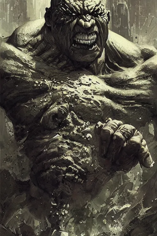 Image similar to pulp scifi fantasy illustration full body portrait of martyn ford as huge monstrous hulking villain, by norman rockwell, jack kirby, bergey, craig mullins, ruan jia, jeremy mann, tom lovell, marvel, astounding stories, 5 0 s