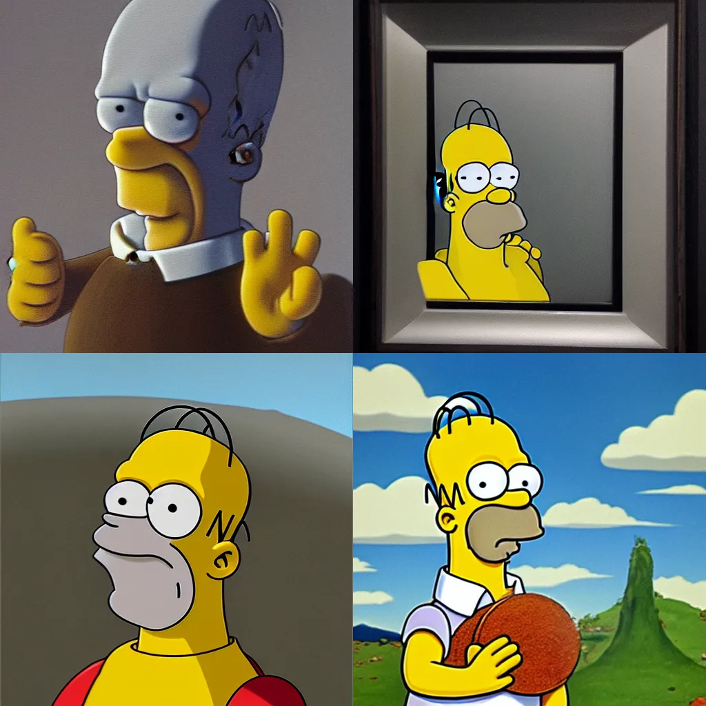 Prompt: homer simpson by jan op de beeck