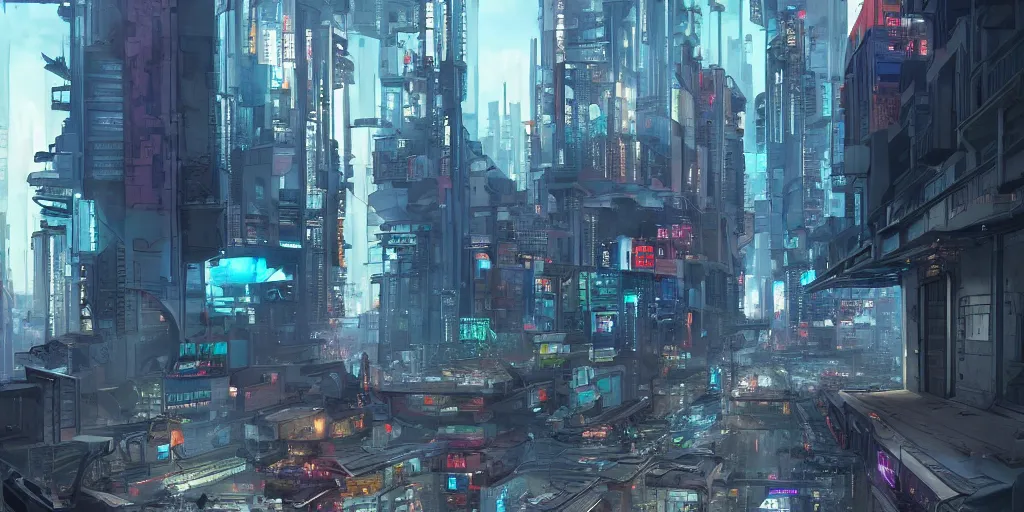 Prompt: futuristic cyberpunk russian street, trending on artstation.