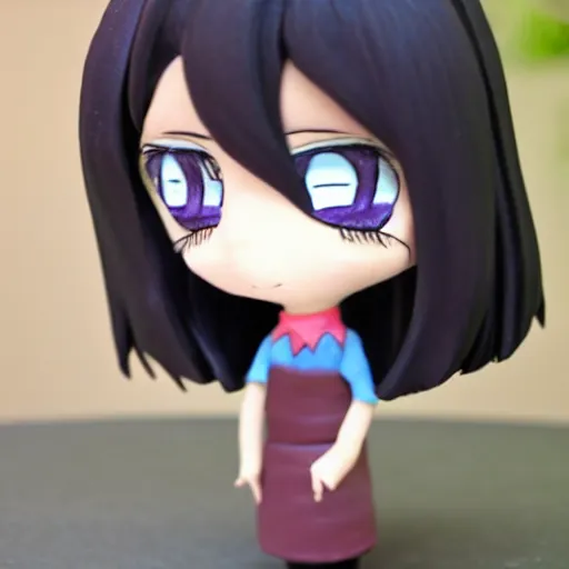 Prompt: a chibi girl made out of clay