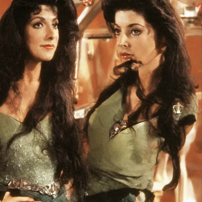 Image similar to deanna troi from the first season of star trek the next generation