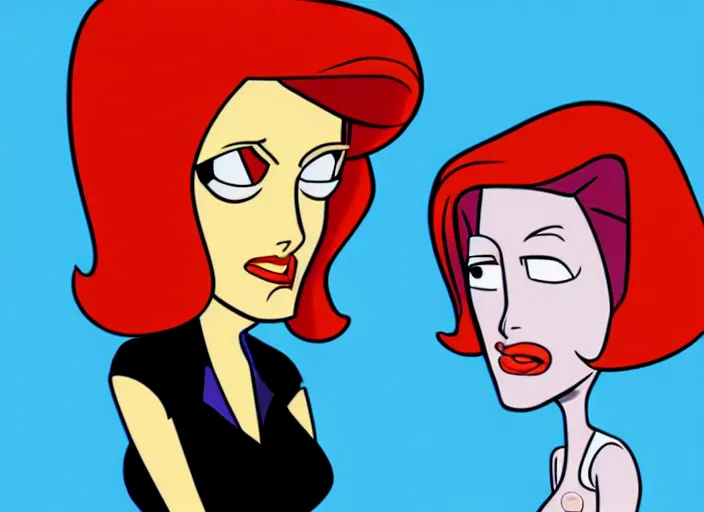 Image similar to dana scully in the style of ninteen eighties tv animation, don bluth, filmation, toei animation, studio trigger, bruce timm, jack kirby