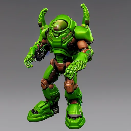 Prompt: doom guy in fornite, intricate, smooth detailed, marine armor, fornite theme