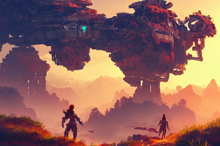 Image similar to scorcher machine mecanical creature robot of horizon forbidden west horizon zero dawn radiating a glowing aura global illumination ray tracing hdr fanart arstation by ian pesty and alena aenami artworks in 4 k