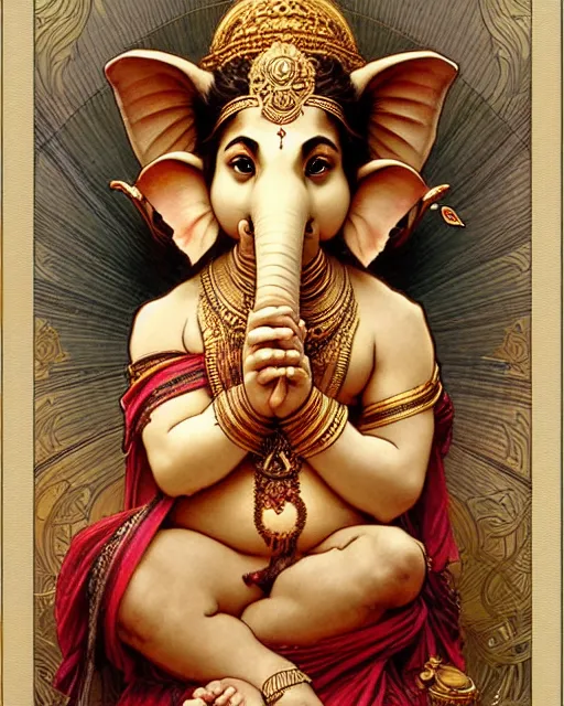 Prompt: amazing lifelike award winning pencil illustration of young ganesha cotton trending on art station artgerm Greg rutkowski alphonse mucha cinematic