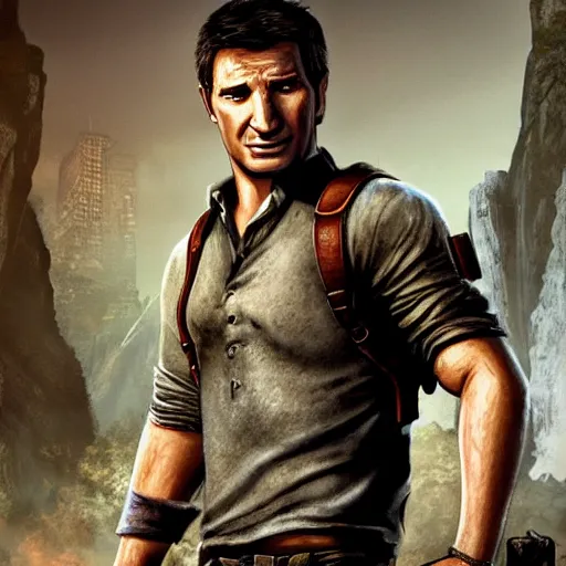 Prompt: Nathan drake from uncharted portrayed by Nathan fillion