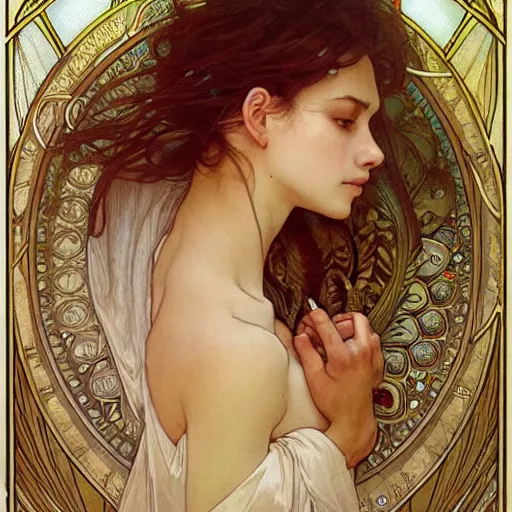 Prompt: beautiful lifelike award winning pencil illustration of devine trending on art station artgerm greg rutkowski alphonse mucha cinematic atmospheric