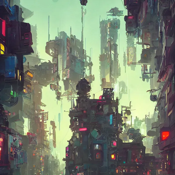 Prompt: a beautiful painting of a cyberpunk city by sergey kolesov and vania zouravliov and pascal blanche and rhads. in style of colorful comic noir illustration, symmetry, sci fi, hyper detailed. octane render. trending on artstation