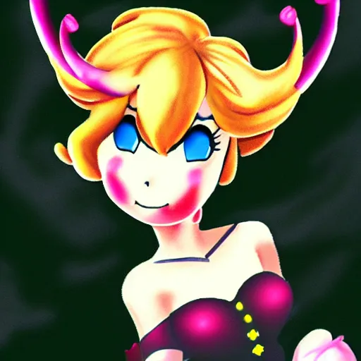 Prompt: princess peach as a dark demon