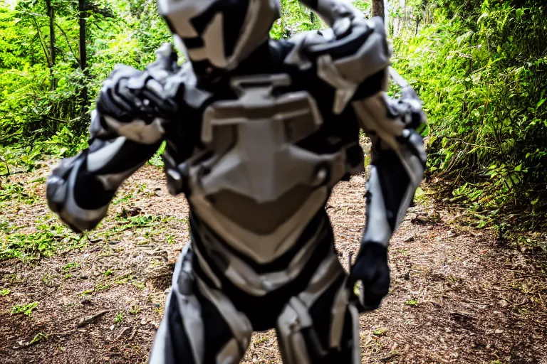 Image similar to Crysis Nanosuit soldier in battle 2022, Canon EOS R3, f/1.4, ISO 200, 1/160s, 8K, RAW, unedited, symmetrical balance, in-frame, combat photography