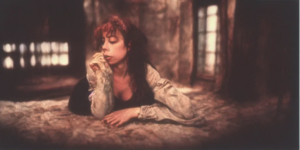 Prompt: detailed medium format photo, polaroid still from tarkovsky movie, of christy canyon, high production value, intricate details, 8 k resolution, hyperrealistic, hdr, photorealistic, high definition, tehnicolor, award - winning photography, masterpiece, amazing colors