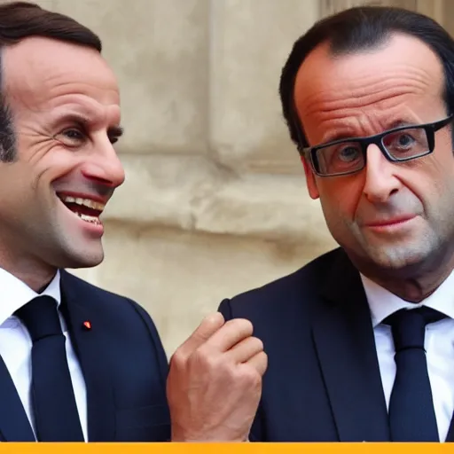 Prompt: Emmanuel macron and François Hollande on dumb and dumber movie cover