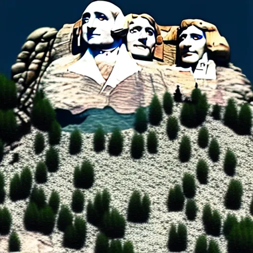 Image similar to Mount Rushmore showing the beatles, digital painting, 3D, Artstation, octane renderer