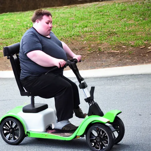 Image similar to a morbidly obese pug riding a motorized shopping cart mobility scooter, high resolution photo