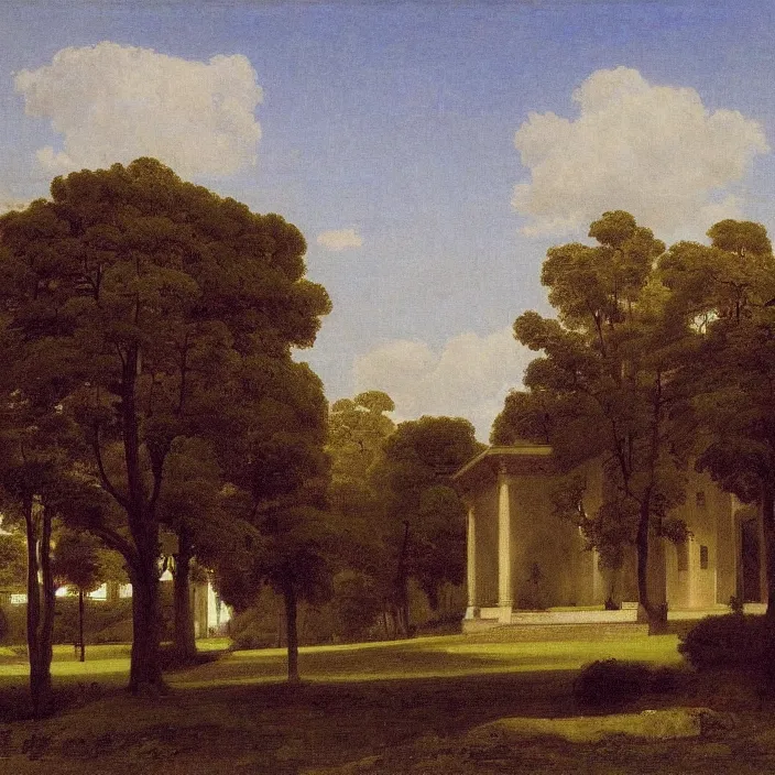 Image similar to a building in a serene landscape, by jean - auguste - dominique ingres