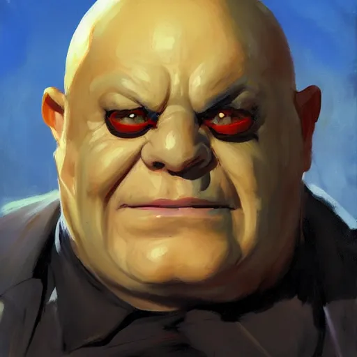 Image similar to greg manchess portrait painting of armored uncle fester from addams family as overwatch character, medium shot, asymmetrical, profile picture, organic painting, sunny day, matte painting, bold shapes, hard edges, street art, trending on artstation, by huang guangjian and gil elvgren and brom