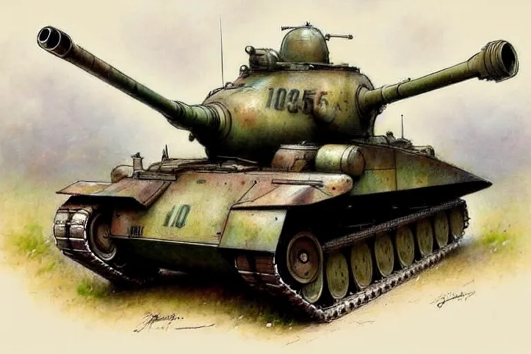 Image similar to (((((1950s retro army tank . muted colors.))))) by Jean-Baptiste Monge !!!!!!!!!!!!!!!!!!!!!!!!!!!