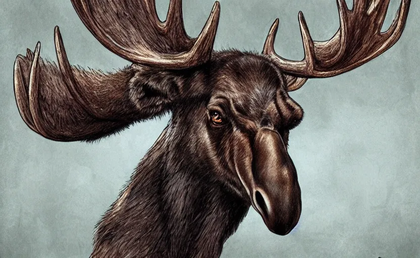 Image similar to moose with lightning horns, fantasy art, concept art