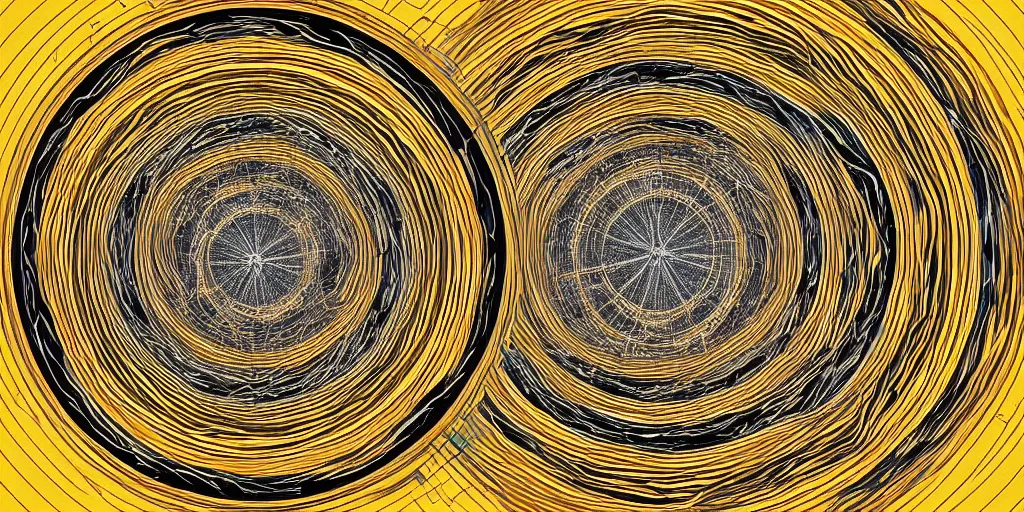 Image similar to a circle within a circle within a circle within a circle, digital art, hyper-detailed
