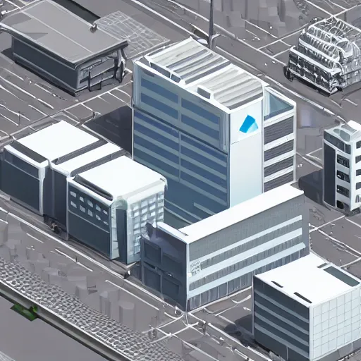 Image similar to volumetric isometric voxel Tokyo Japan, 3d render, akihabara