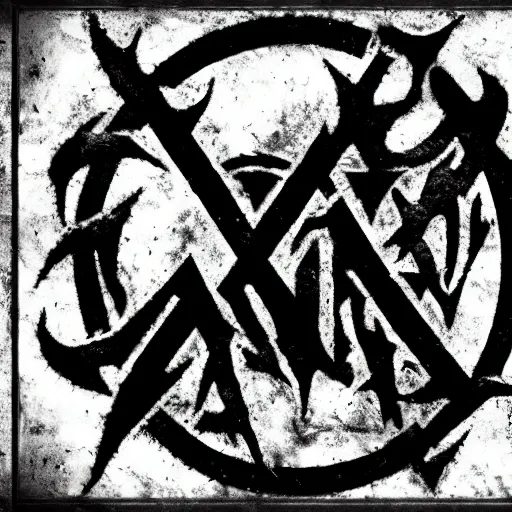 Image similar to black metal band logotype, high detail, black and white, 4 k