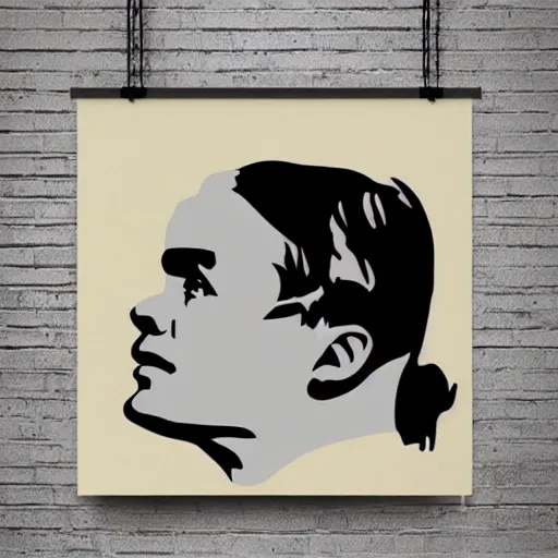 Image similar to individual alan turing silk screen butcher billy style