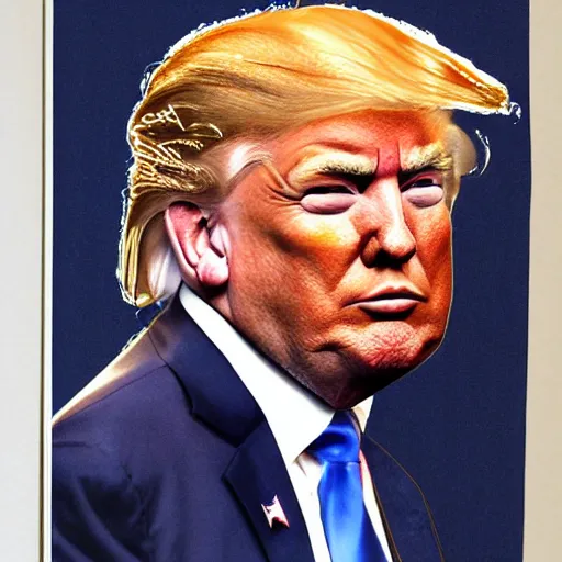 Image similar to donald trump in the style of naoki ikushima