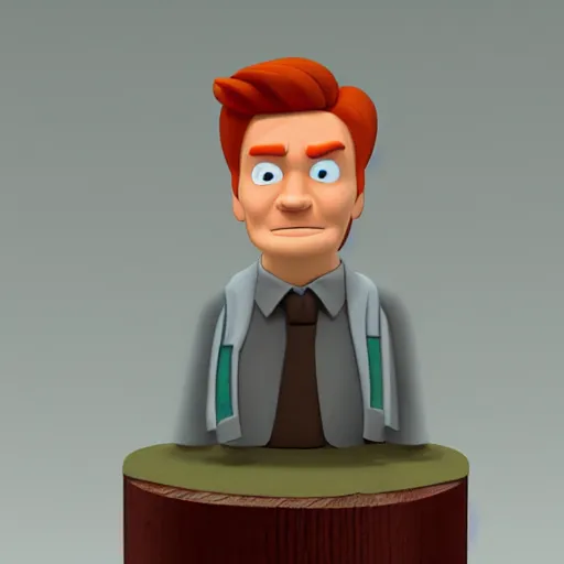 Image similar to portrait of philip j. fry from futurama, in the style of a clay model.