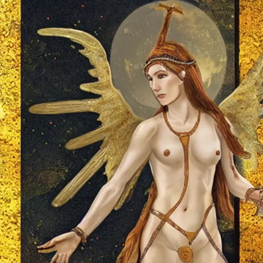 Prompt: The Biblical Eve as an ascended transhumanist goddess