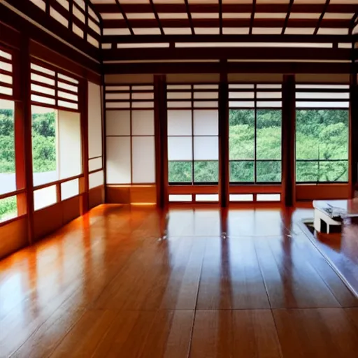 Prompt: interior of a grand japanese house