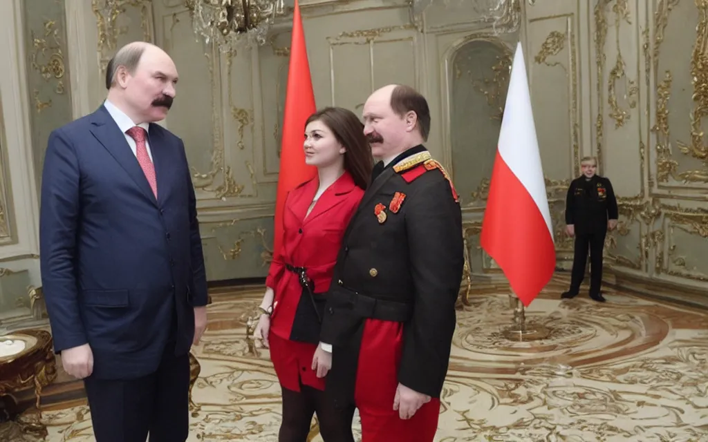 Prompt: lukashenka with natalia eismont