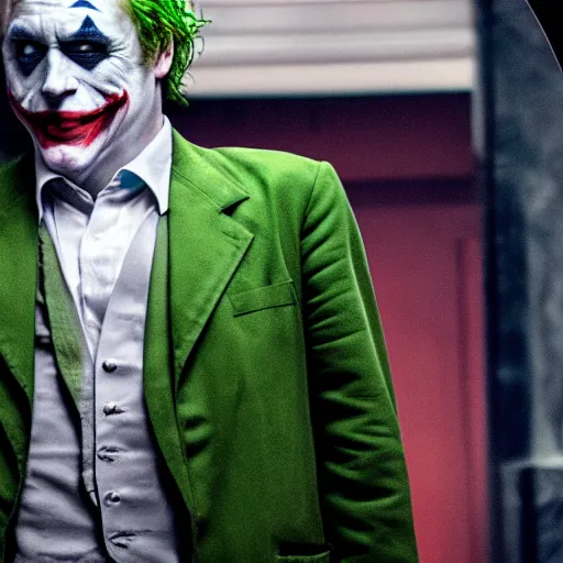 Prompt: the joker movie scene boris johnson as the joker, super villain, dc comics, marvel, photorealistic, villain, 8 k