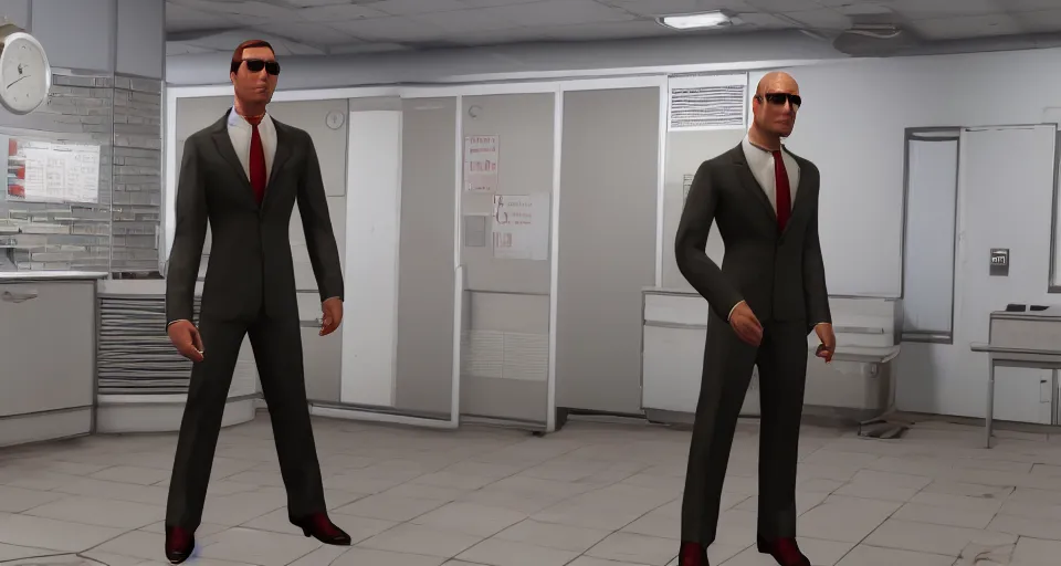 Prompt: Screenshot of a 3d Sterling Archer from the show Archer in the videogame 'Hitman 3' (2021). Sharpened. 1080p. High-res. Ultra graphical settings.