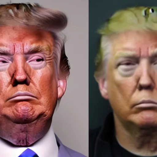 Image similar to Donald Trump looking disappointed on a prison mugshot